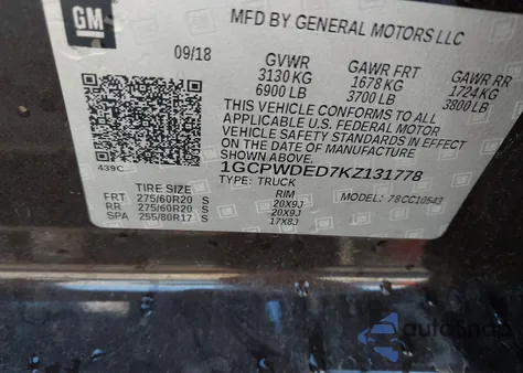 2019 Chevrolet Silverado 1500 Rst from USA, damaged, VIN 1GCPWDED7KZ131778